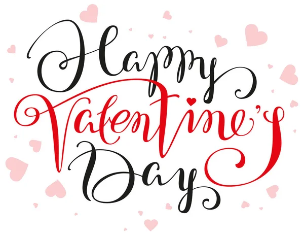 Feliz día de San Valentín texto de letras para la tarjeta de felicitación — Vector de stock