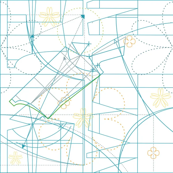 Naadloze kleermakerij patroon — Stockvector