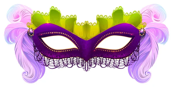 Eşarplı mor karnaval maskesi