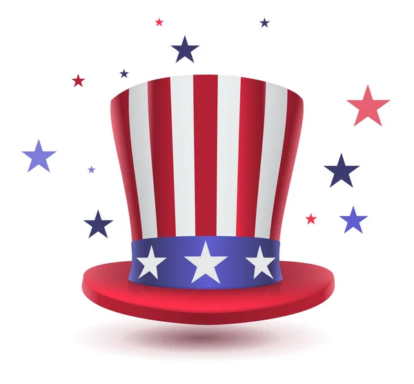 Oncle Sam chapeau symbole de la fête des présidents — Image vectorielle