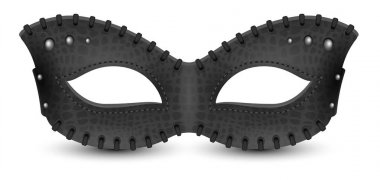 Perçin ile siyah deri maske