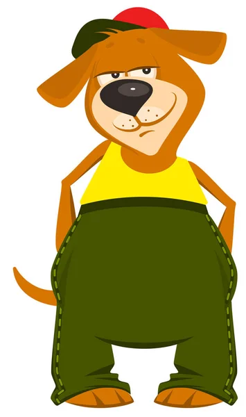 Cartoon hond jongen in kleding — Stockvector