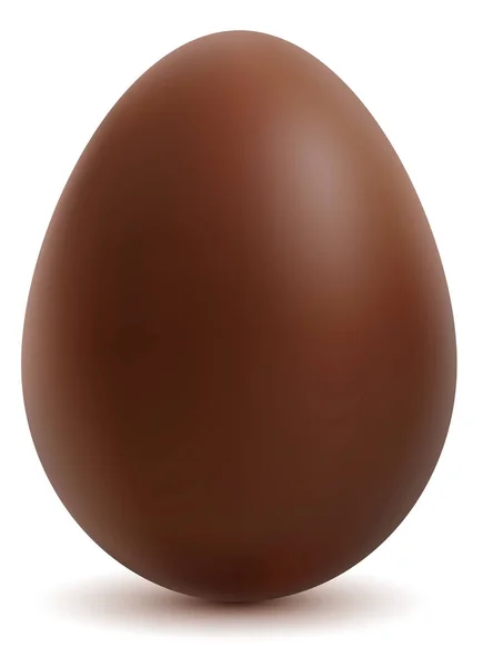 Hnědá sladké čokoládové vajíčko na bílém pozadí — Stockový vektor