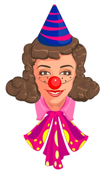 Femme chef maman en costume de clown — Image vectorielle