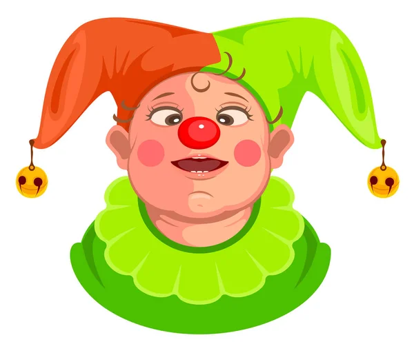 Funny baby clown głowę — Wektor stockowy