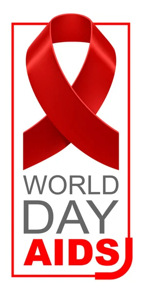 Día Mundial del SIDA cinta roja — Archivo Imágenes Vectoriales