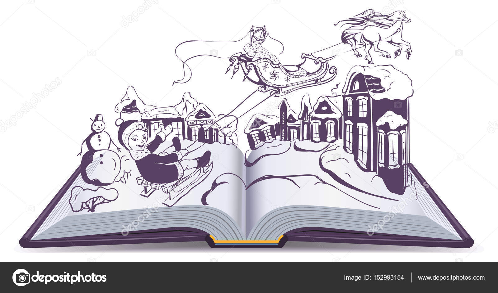 Снежная Королева Сказки Векторное Изображение ©orensila 152993154