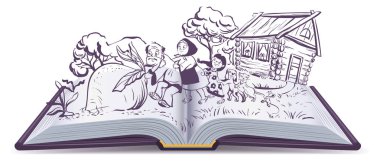 Rus peri masalı şalgam. Açık kitap