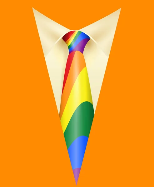 Arco iris corbata y traje naranja símbolo LGBT — Archivo Imágenes Vectoriales
