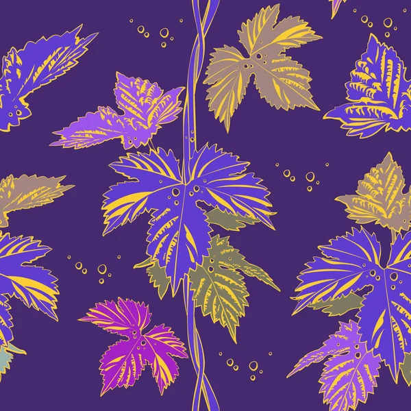 Abstrakcja fioletowy winorośli liana liści chmielu — Wektor stockowy