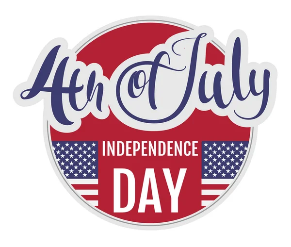 4 Temmuz Bağımsızlık günü. ABD yıldız çizgili bayrak sembolü — Stok Vektör
