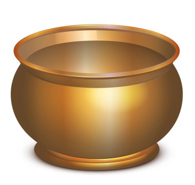 Büyük boş bakır kazan. Cadılar Bayramı Aksesuar