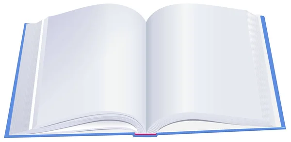 开放精装本蓝色封面的书 — 图库矢量图片