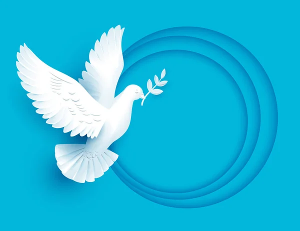 Білий голуб тримає символ миру — стоковий вектор