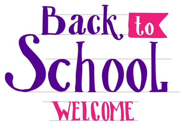 Back to School welcome. Lettering text — Stock Vector