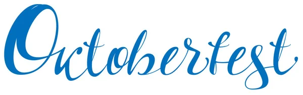 Blue oktoberfest lettering testo scritto a mano — Vettoriale Stock