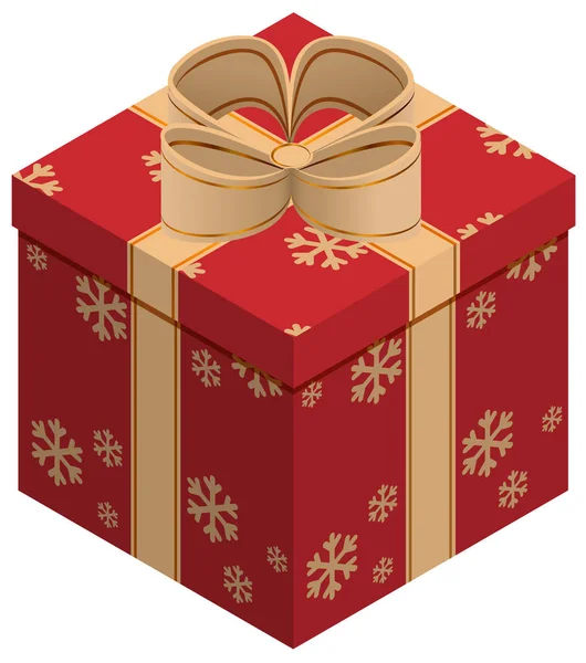 Christmas gift box. Isometric illustration — Stock Vector