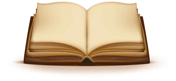 Παλιά ανοιχτό μαγικό βιβλίο με λευκές σελίδες — Διανυσματικό Αρχείο
