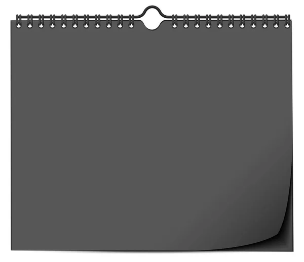 春のテンプレートをモック ブラック壁掛けカレンダー — ストックベクタ
