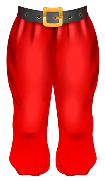 Pantalon rouge du Père Noël. Vêtements de Noël traditionnels — Image vectorielle