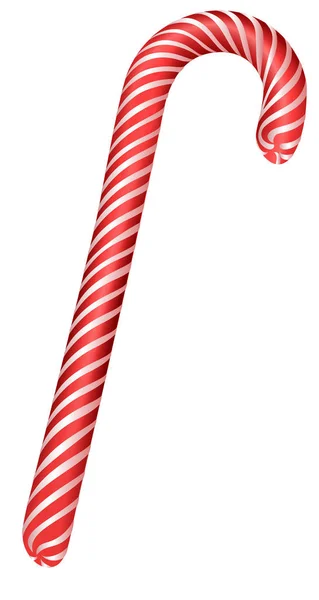 Sladký pruhované cukroví lízátko hůl symbolem příslušenství Vánoce — Stockový vektor