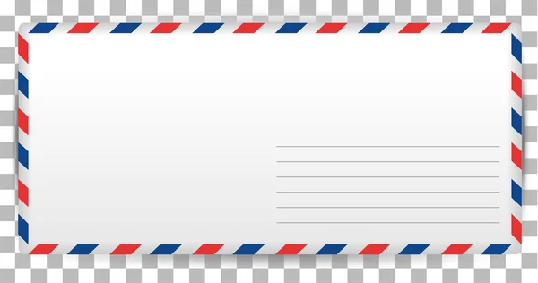 Plantilla carta en blanco de Santa Claus sobre fondo transparente. Sobres para escribir correo aéreo — Vector de stock