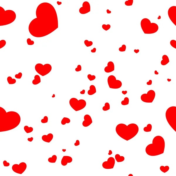Красное сердце символ любви. Бесшовный рисунок в форме сердца на белом фоне — стоковый вектор