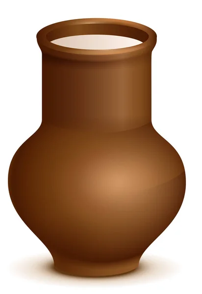 Poterie argileuse cruche pleine de lait — Image vectorielle