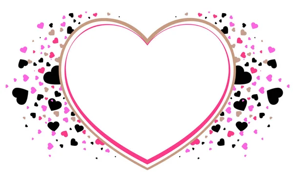 Aşk kalp şekli çerçeve sembolü. Sevgililer günü — Stok Vektör