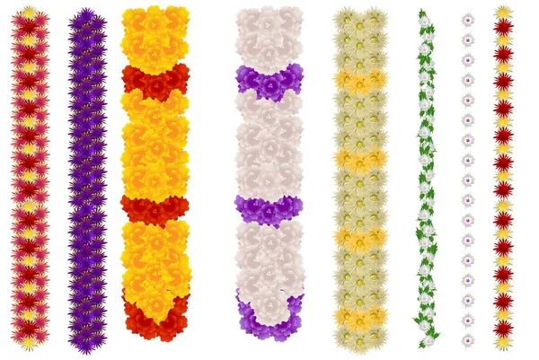 Pionowe kwiat garland ugadi indyjskie wakacje i ślub — Wektor stockowy