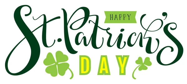 Happy St. Patricks texte de jour pour carte de vœux — Image vectorielle