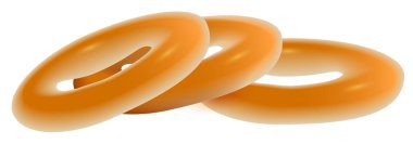 Beyaz arka plan üzerinde izole baranka ve simit cheesecake kurutma. Çay için geleneksel Rus yemekleri