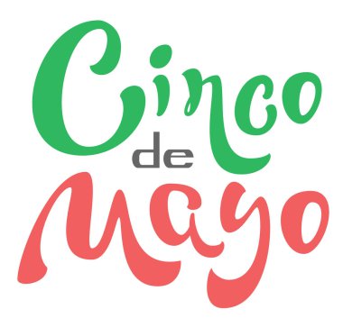 Cinco de Mayo. Yazı metin tebrik kartı