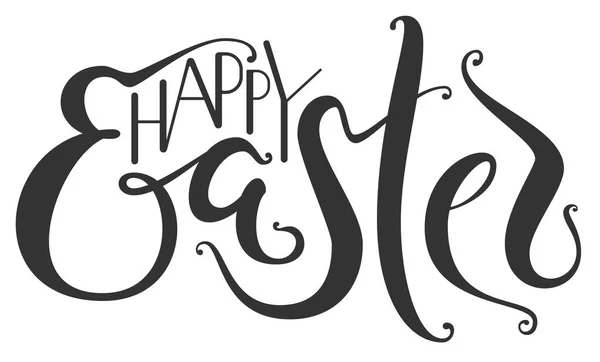 Happy easter ornate lettering text for greeting card — Stock Vector