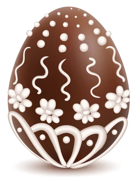 Schokolade süß mit weißem Zuckerguss Ei Symbol Ostergeschenk dekoriert — Stockvektor