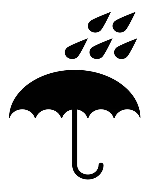 Håll torrt skydd mot fukttransport förpackning tecken svart paraply i regn — Stock vektor