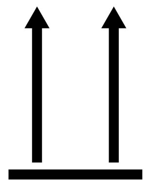Bu taraftan. Üst iki ok nakliye ambalaj işareti