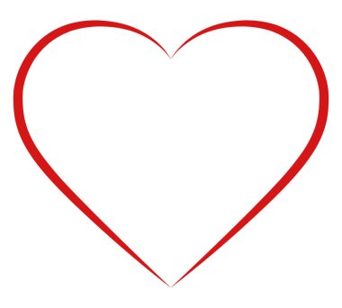 Kırmızı kalp ikonu silueti şekil sembolü sevgililer günü