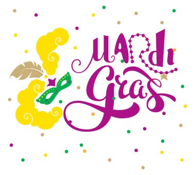 Mardi Gras tebrik kartı için metin harfleri
