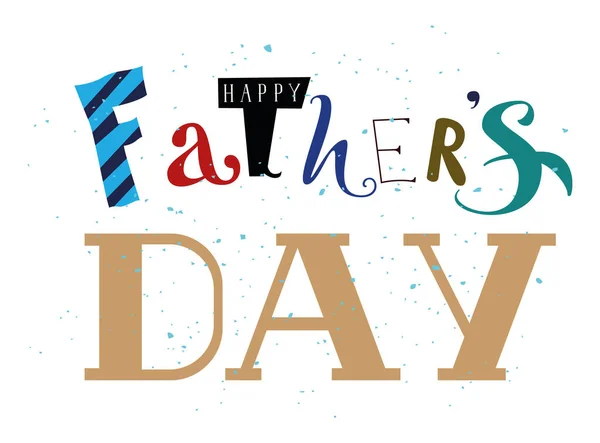 Happy Fathers day lettering text for greeting card template illustration — Stock Vector