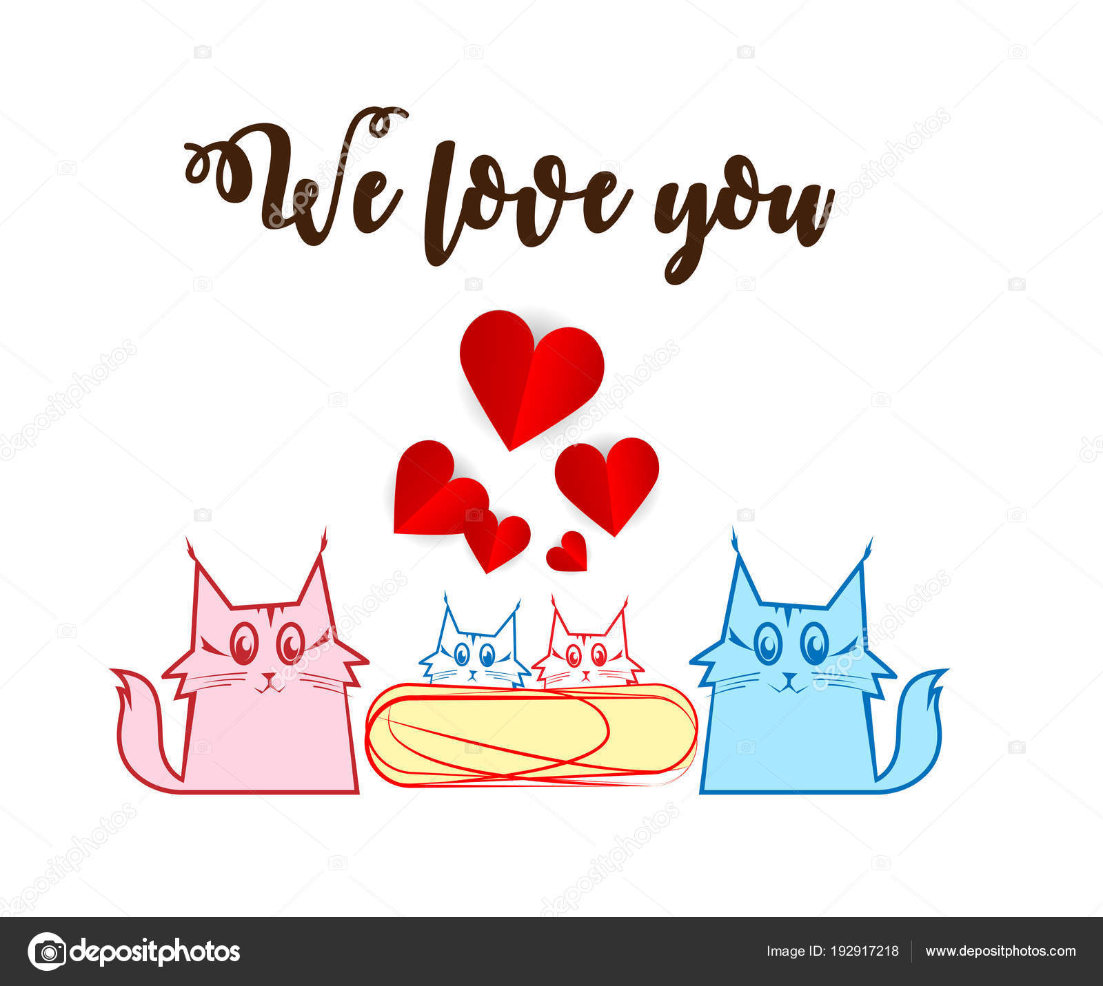 Family Of Cats On A White Background Mom Dad Brother And Sist Vector Image By C Ice Storm Vector Stock
