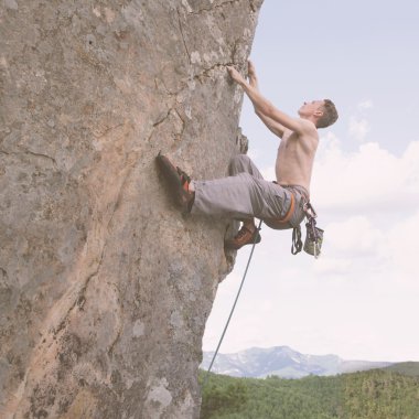 kaya tırmanışçısı.