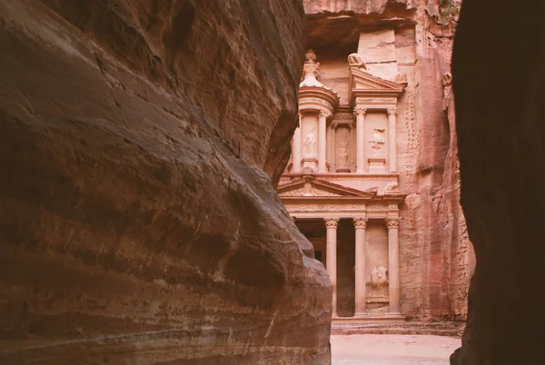 Petra, vista do Tesouro . Imagens De Bancos De Imagens