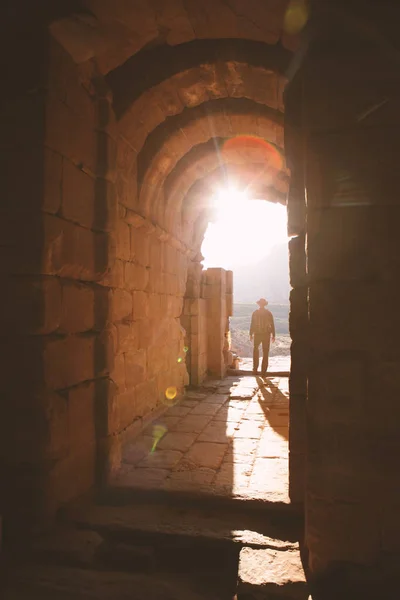 Pôr do sol na cidade antiga - Petra . Imagens De Bancos De Imagens Sem Royalties