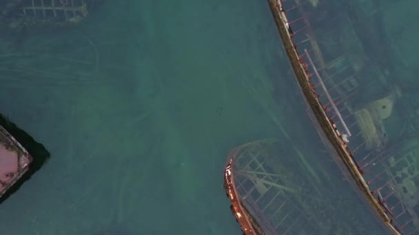 Cementerio Barcos Teriberka Península Kola Rusia Vista Aérea — Vídeo de stock