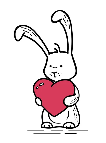 Кролик с сердцем — стоковый вектор