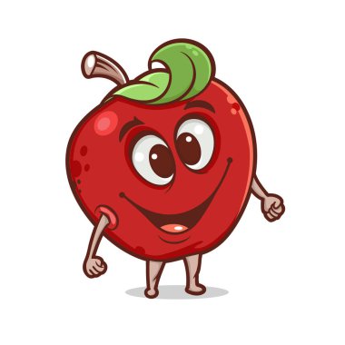 Çizgi film komik elma karakteri