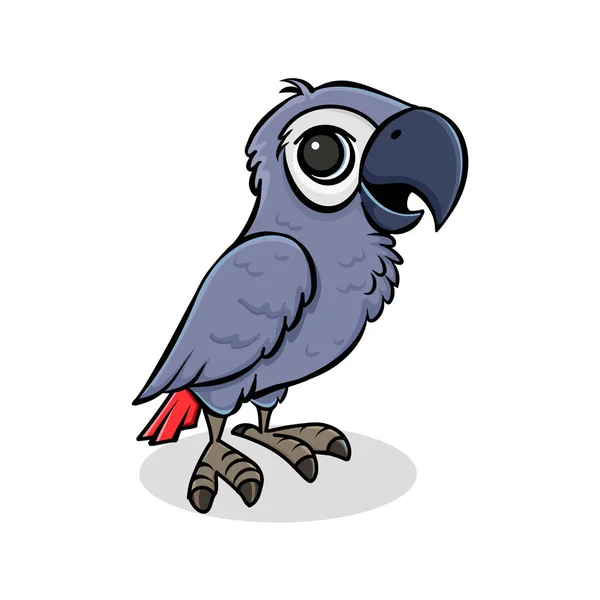 Cartoon Character Funny Parrot — Stock Vector