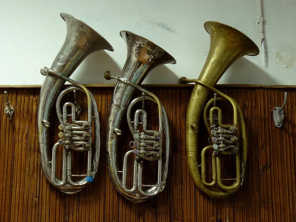 Old baritone horns Stock Image