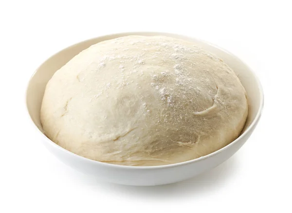 Bowl of fresh raw dough — Stock Photo, Image